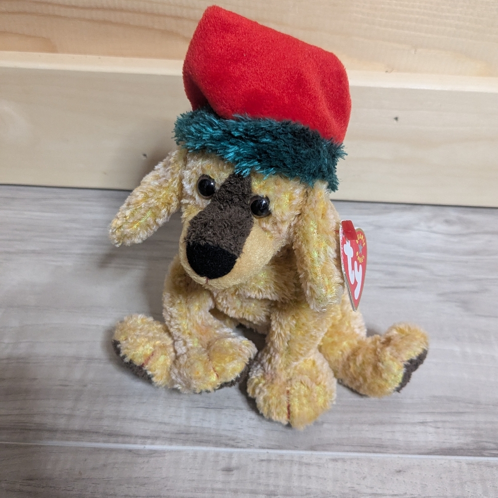 Ty Beanie Baby Jingle Pup holiday winter Christmas dog plush toy collectible
